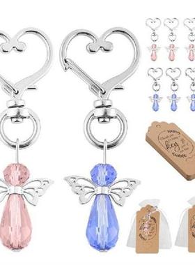30 Set Angel Keychain Key Ring with Thank You Kraft