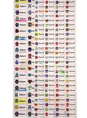 Custom Cartoon Name Stickers Water Proof Boy robot Labels Ta