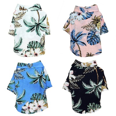 Summer Pet Printed Clothes For Dogs Floral Beach Shirt