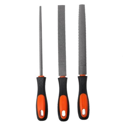 3Pcs/Set Wood Rasp Steel File Carving Flat Round Semi-circul