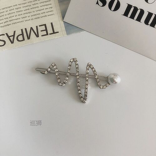 Net Red Rhinestone letter hairpin silver inlaid diamond one