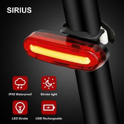 5pc Bike Tail Light USB Rechargeable COB LED Mountain