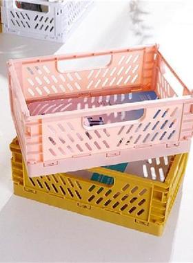 Foldable Plastic Storage Box Collapsible Crate Case Desktop