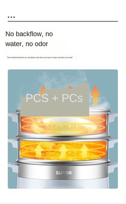 220V Electric Steamer Household Multi-functional Steam Cooke