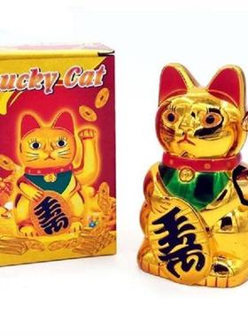 Gold Maneki Neko Cute Lucky Cat Electric Craft Art Home