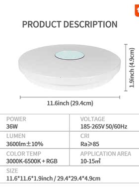 Modern LED Ceiling Light Smart LED RGB Dimming WiFi / APP In