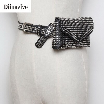 DIINOVIVO Fashion Rivets Waist Pack Luxury Designer Fanny P