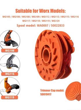 WA0007 / 500228 Replacement Line Trimmer Spool For Worx WG