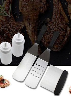 5Pcs Stainless Steel Barbecue Spatula Scraper Squeezing