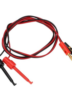 1 Pair 4mm Gold Plated Banana Plug to Test Hook Clip 1M Lead