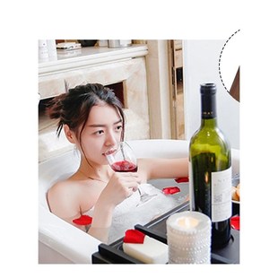 Extendable Bamboo Bathtub Tray Canddy Bath Tray Wooden Bathr