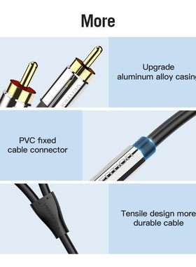 RCA Cable 3.5mm to 2RCA Splitter RCA Jack 3.5 Cable RCA Audi