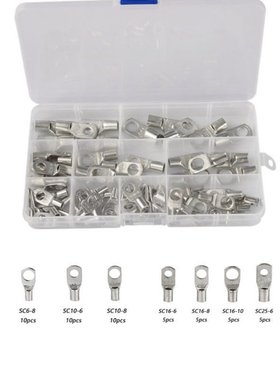 65Pcs SC6-SC25 Bare Terminals lug Tinned Copper Lug Ring Sea