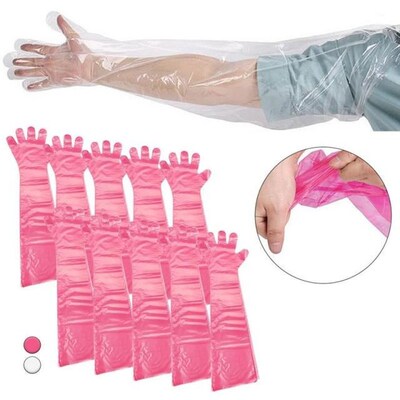 50PCS Disposable Veterinary Insemination Rectal Full Arm Lon