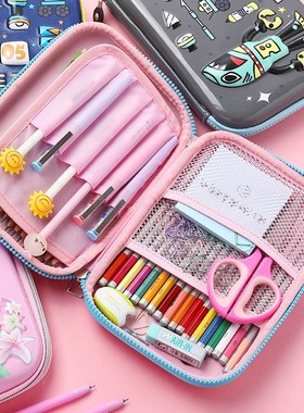 Pencil-Case Unicorn School-Supplies Multifunctiona Large-Cap