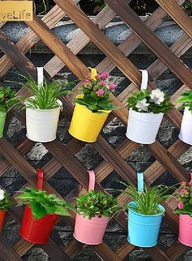 10pcs Wall Hanging Flower Pots Metal Flower Pots With