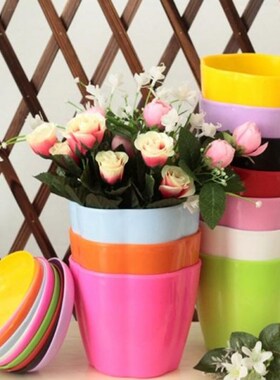 1set Plastic Flower Plants Pots Imitation Ceramic Thicken Su