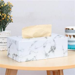Rectangular Marble PU Leather Facial Tissue Box Cover Napkin