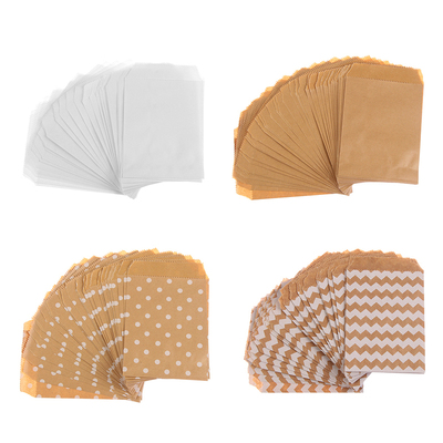 50pcs 15*10CM Wave Dot Kraft Paper Candy Biscuit Bags Packin