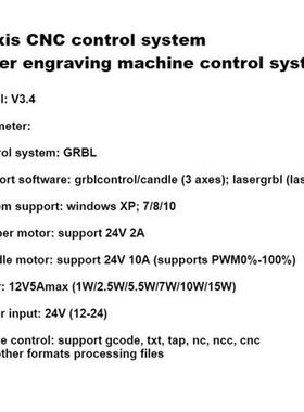 3 Axis GRBL 1.1f CNC Laser Control System Router/Laser Engra