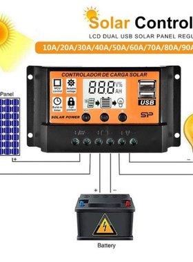 MPPT 10A/20A/30A/40A/50A/60A/70A/80A/90A/100A Auto LCD Scree