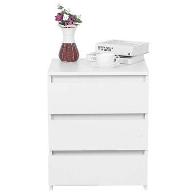 45x38x56cm Modern Bedside Table Cabinet Nightstand with 3 St