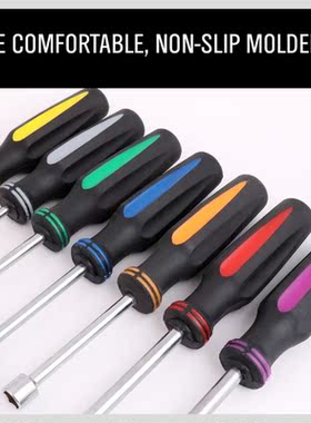 7Pcs Inch Hollow-Shaft Nut Driver Set Hex Bit Socket Nut Key