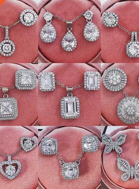 2pcs Pack rendy Round Crystal silver color bride Jewelry Set