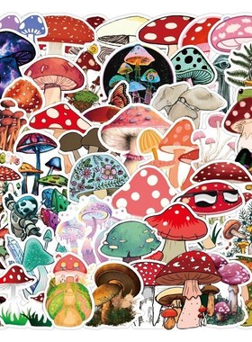 10/50pcs Color Mushroom Sticker Children Gift DIY Skateboar