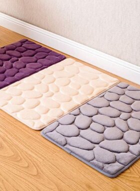 Home Bath Mat Cobblestone Non-slip Bathroom Carpet Soft Cora