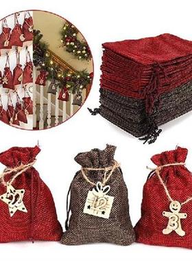 Christmas Decoration 24pcs/set Linen Gift Bags Christmas