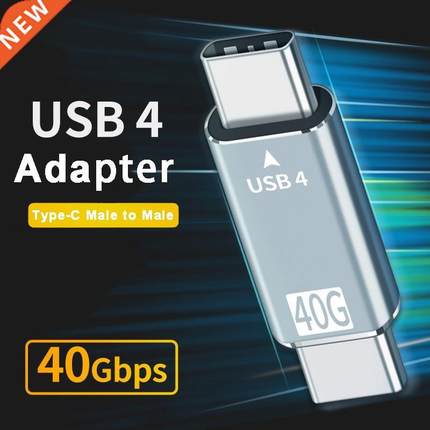 Type C USB4 40Gbps Adapter USB C Male to Male Data Sync Con