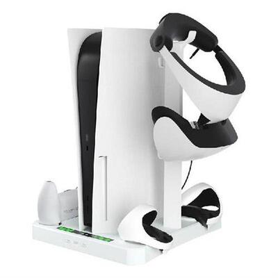 5 Controller Charger Dock LED Dual USB Charging Stand