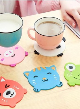 1PC Cartoon Animal Drink Pads Cute Panda Frog Cat Pig Silico