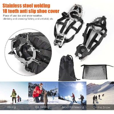 1set 18 Teeth Ice Snow Crampons Anti-Slip Climbing Gripper