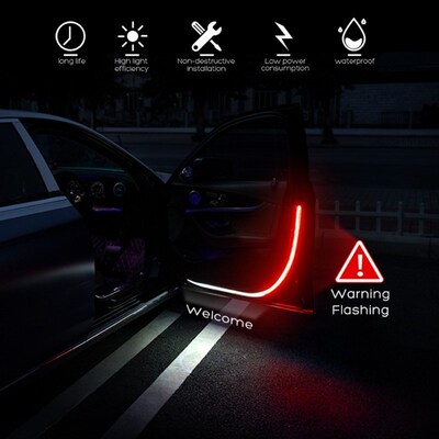 Car Door Decoration Welcome Light Strips Strobe Flashing Lig