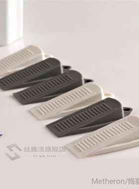 *2pcs Door Wedge Shaped Rubber Door Stops Non-Slip Black Rub