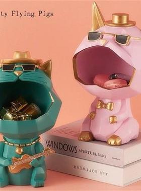 Cartoons Cute Lucky Cat Model Ornaments Resin Living Room