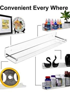 2Pcs Acrylic Floating Shelves Transparent Bathroom Wall Shel