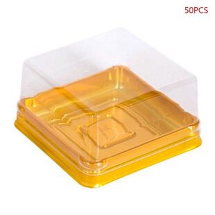 100pcs Square PP Moon Cake Box Packaging Mooncake Package