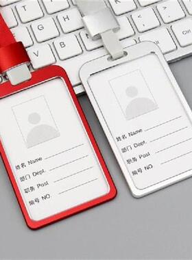 Women Men Work Card Holders with Lanyard Metal Bank Credit