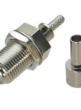 10pcs Connector F TV Jack Female Bulkhead Nut Crimp For RG17