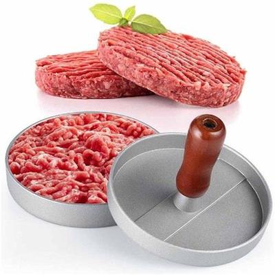 1pcs 12cm Wood Handle Round Burger Pressure Meat Cake