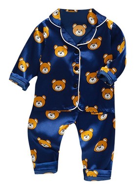 Toddler Silk Satin Pajamas Pyjamas Set Baby Sleepwear Pijama