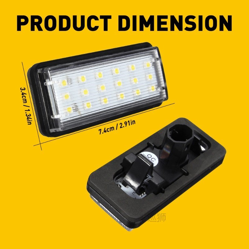 2Pcs No Error Canbus Car LED Number License Plate Light for