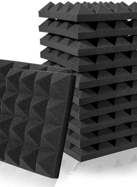 12pcs 250x250x50mm Soundproofing Foam Sound Absorption Pyram