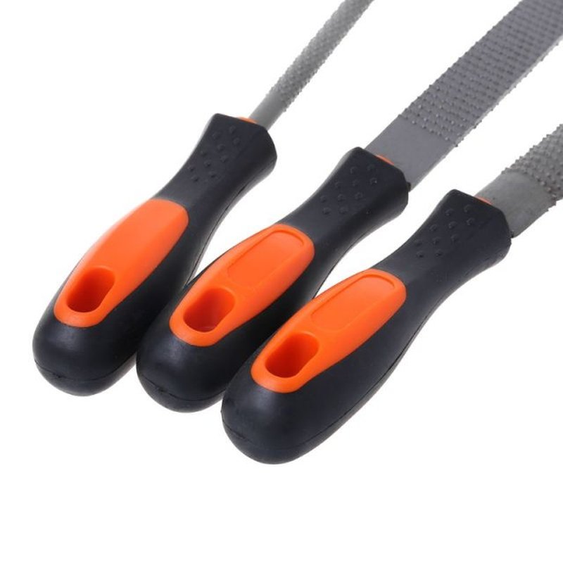 3Pcs/Set Wood Rasp Steel File Carving Flat Round Semi-circul