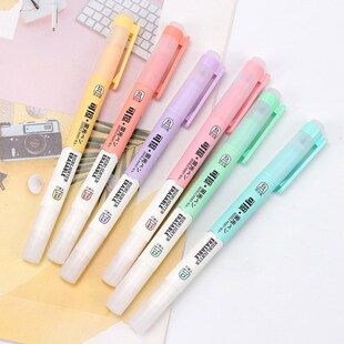 Double Head Erasable Highlighter Pen Markers Fluorescent Pen