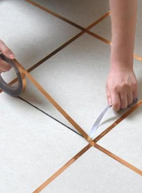 Gold, Silver Seam Line Tile Self-adhesion Home Waterproof Fl