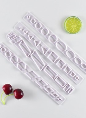 4pcs/set Plastic Geometric Fondant Cookie Cutter Cake Mold C